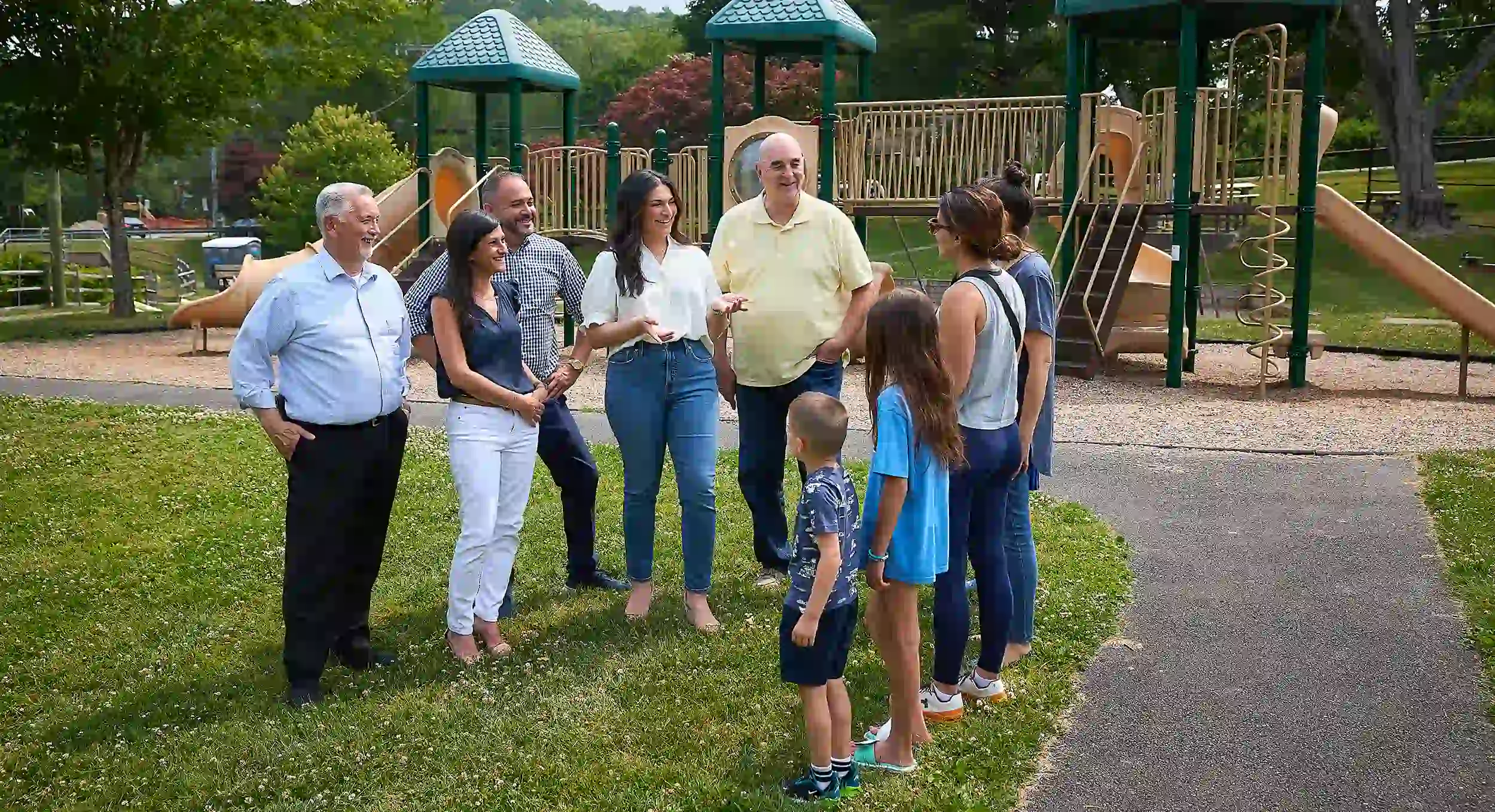 2023 Republican Candidates interacting with family at local playground